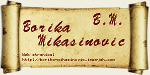 Borika Mikašinović vizit kartica